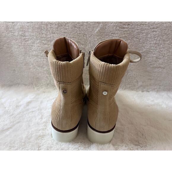 Aquatalia Tan Suede Corduroy Ankle Boots Size 10 Made in Italy $525 Retail - Picture 10 of 11